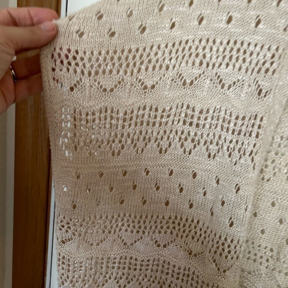 Canyon River blue large open front cream, bohemian cardigan - Picture 4 of 5